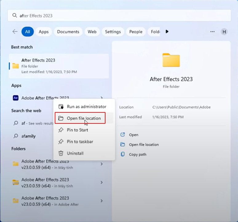 after effects 2023 7