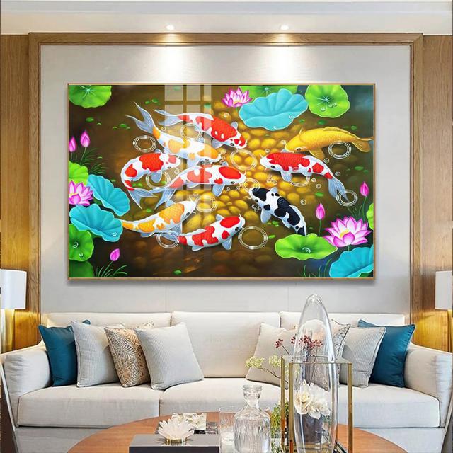 Cách treo tranh cá chép phong thủy