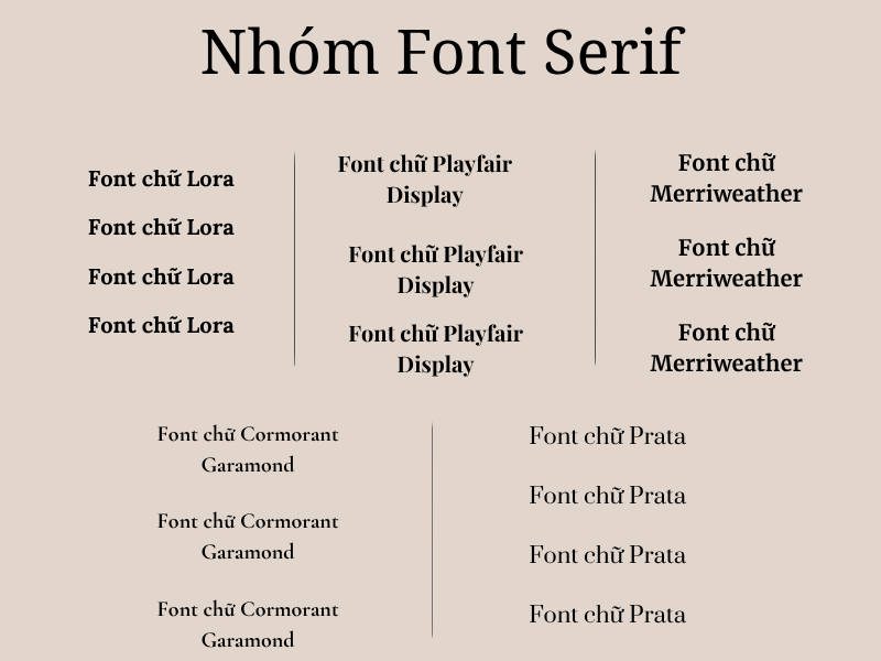 Nhóm Font Serif