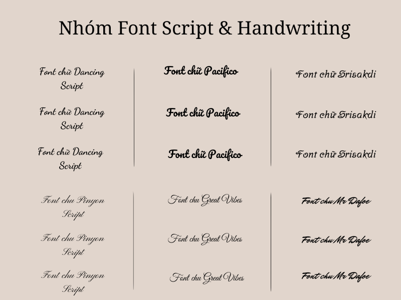 Nhóm Font Script & Handwriting
