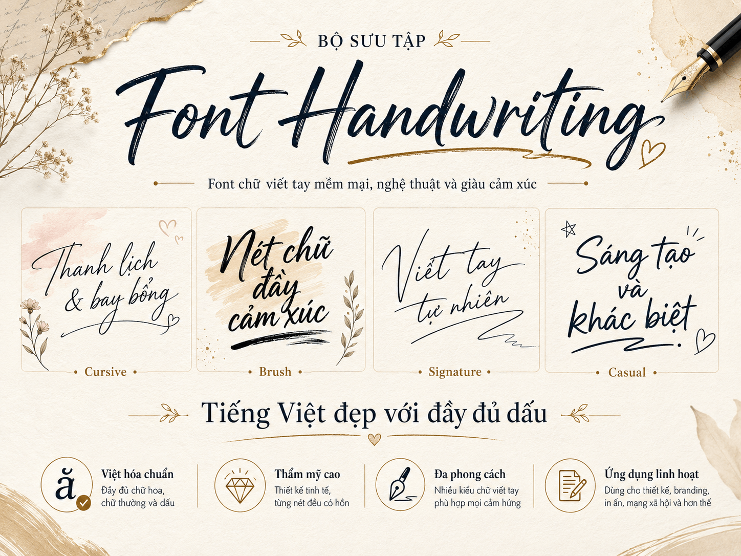 Font Handwriting chữ viết tay nghệ thuật