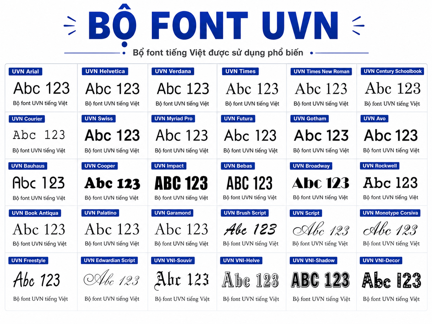 Bộ font UVN