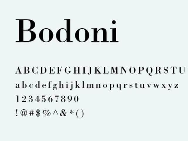 Top 20+ Font chữ quảng cáo Việt Hóa 2026 hút mắt cho biển hiệu 19 Bodoni