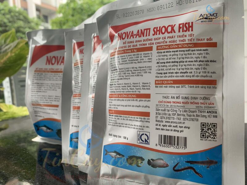 Anti Stress cho cá công dụng, liều dùng và cách xử lý 5 Các gói Nova Anti Shock Fish Anova