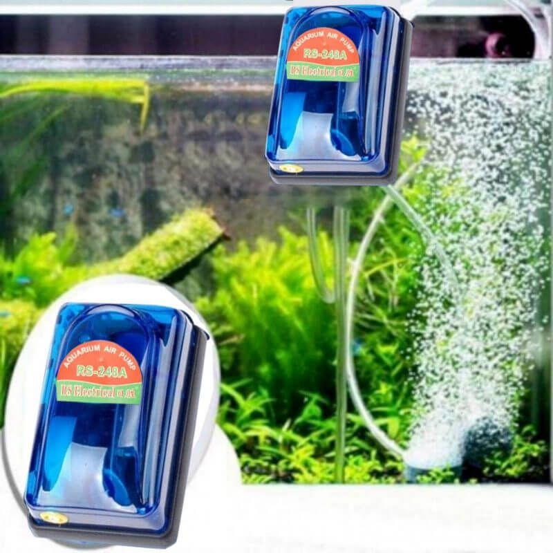 Máy sủi oxy bể cá: Cách chọn đúng loại, chạy êm và đủ oxy cho cá 4 Máy sủi oxy RS-248A trong bể thủy sinh