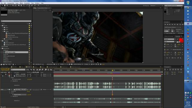 Giao diện làm việc của after effect cs6 với timeline, composition, layer và các công cụ chỉnh sửa video 